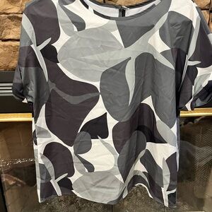 SHEIN Black and Gray Abstract Blouse